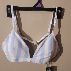 NWT Brand New Hollister Pinstripe Swimsuit Swim Top Bikini Top Size XL